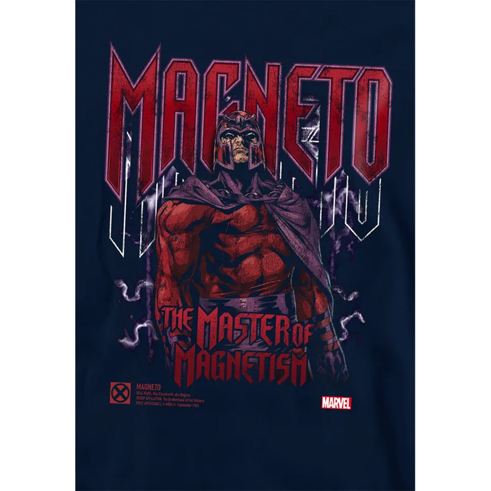 Navy - Side - X-Men Childrens-Kids Magneto Pull Over Hoodie