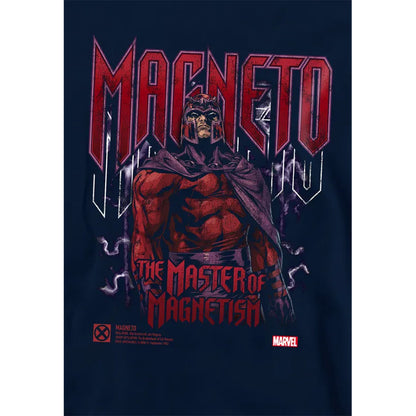 Navy - Side - X-Men Childrens-Kids Magneto Pull Over Hoodie