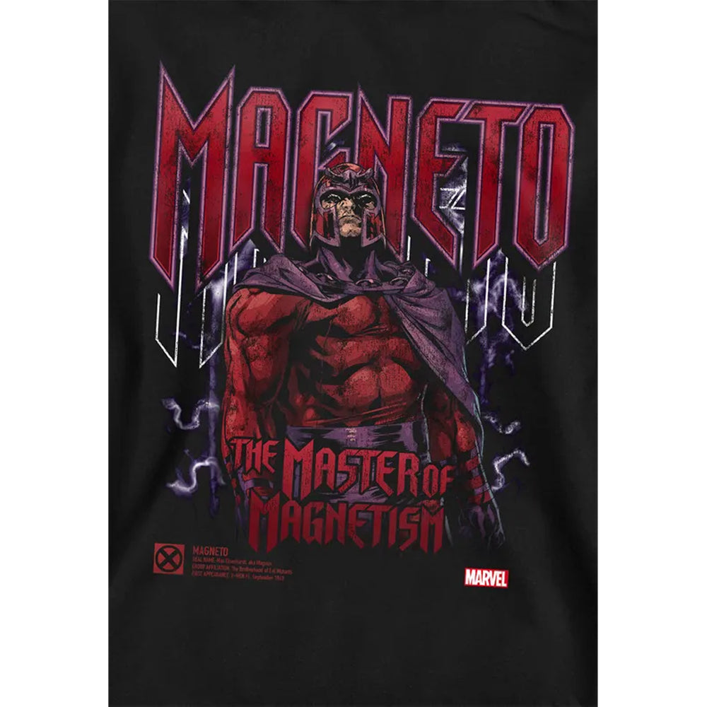 Black - Side - X-Men Childrens-Kids Magneto Pull Over Hoodie