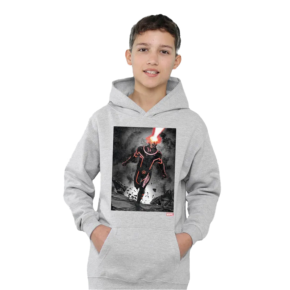 Athletic Heather - Lifestyle - X-Men Childrens-Kids Cyclops Blast Pull Over Hoodie