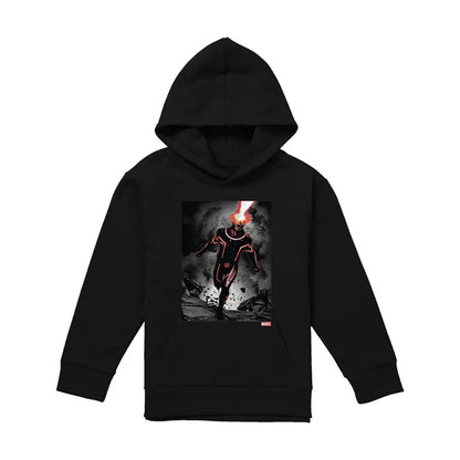 Black - Front - X-Men Childrens-Kids Cyclops Blast Pull Over Hoodie