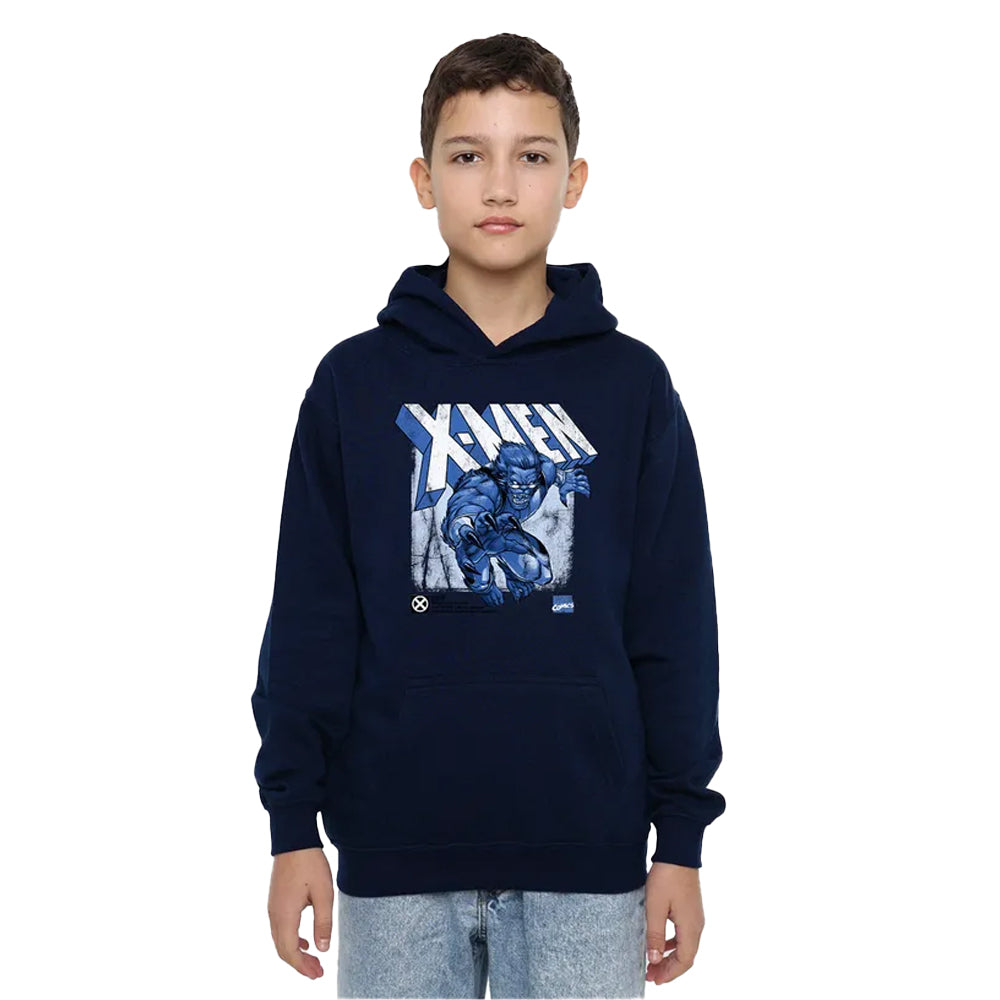 Navy - Lifestyle - X-Men Childrens-Kids Beast Pull Over Hoodie