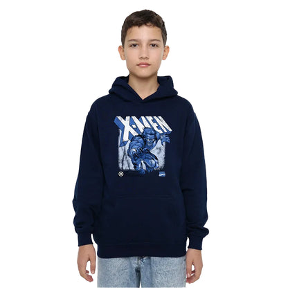 Navy - Lifestyle - X-Men Childrens-Kids Beast Pull Over Hoodie