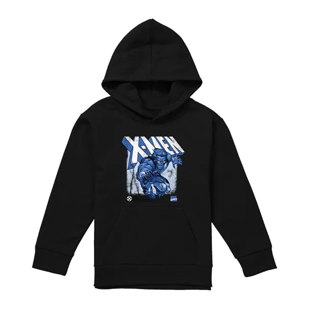Black - Front - X-Men Childrens-Kids Beast Pull Over Hoodie