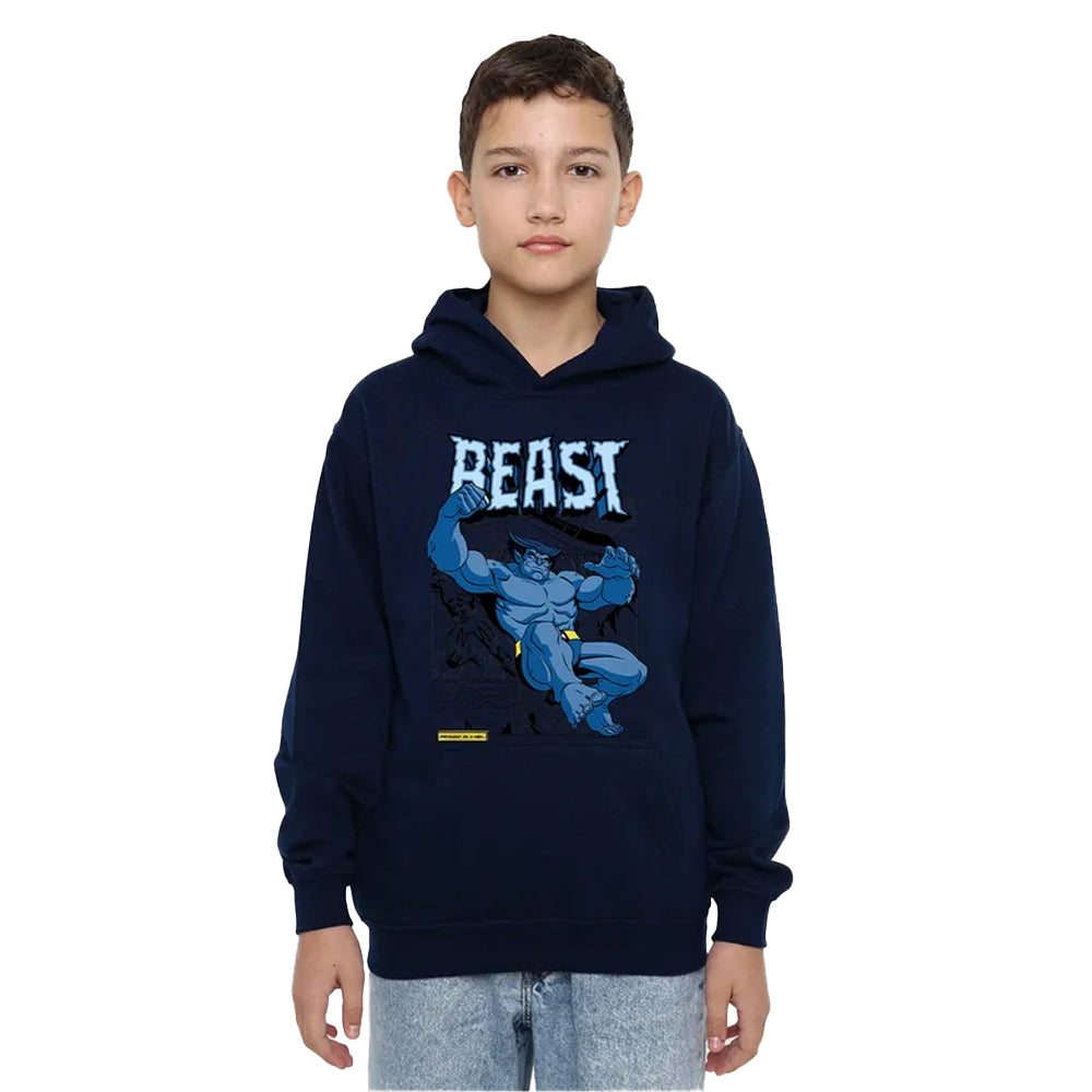 Navy - Lifestyle - X-Men Childrens-Kids Beast Comic Pull Over Hoodie