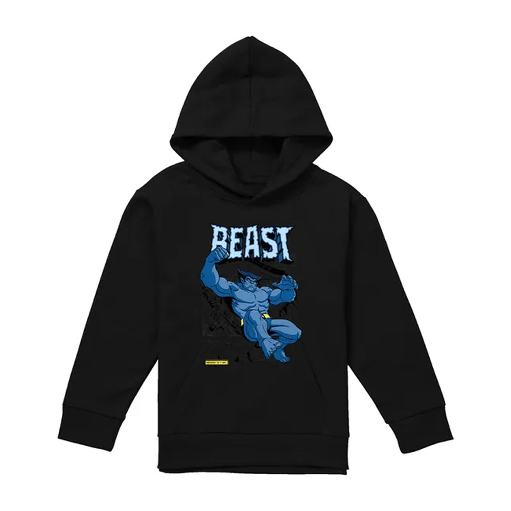 Black - Front - X-Men Childrens-Kids Beast Comic Pull Over Hoodie