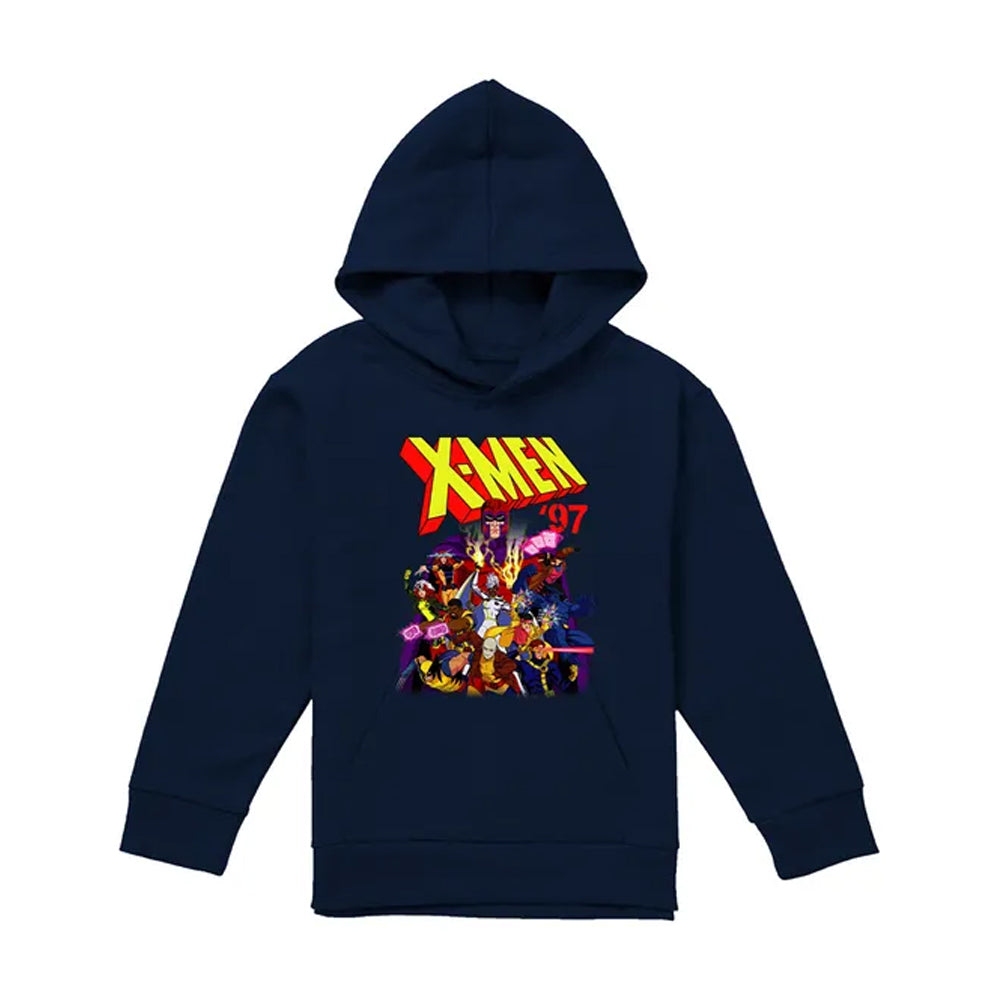 Navy - Front - X-Men Childrens-Kids 97 Comic Pull Over Hoodie