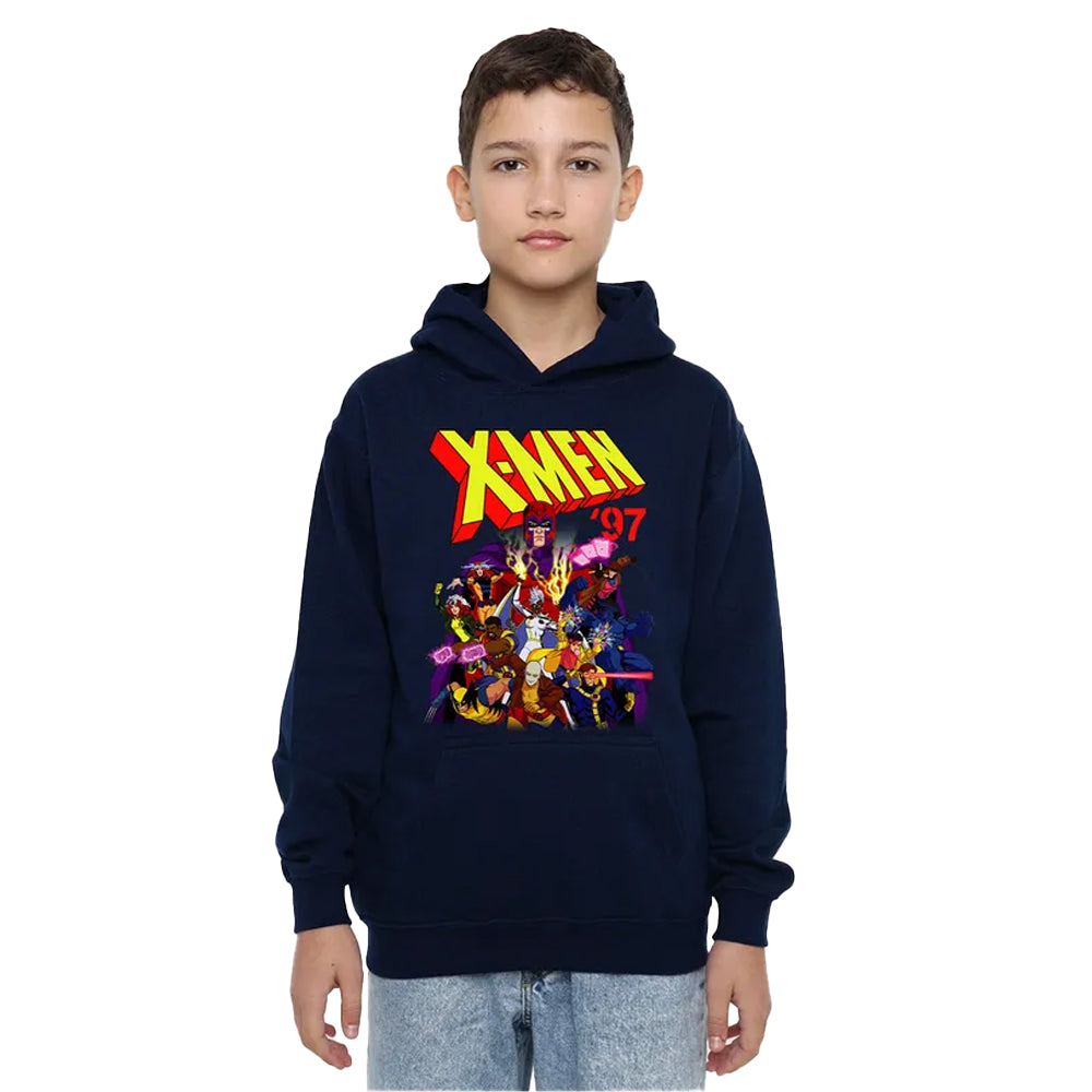 Navy - Lifestyle - X-Men Childrens-Kids 97 Comic Pull Over Hoodie