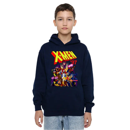 Navy - Lifestyle - X-Men Childrens-Kids 97 Comic Pull Over Hoodie