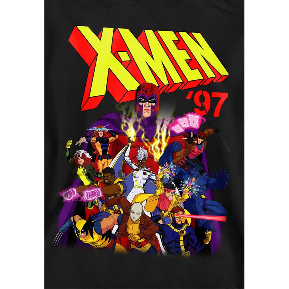 Black - Side - X-Men Childrens-Kids 97 Comic Pull Over Hoodie