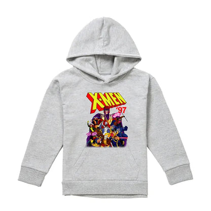 Athletic Heather - Front - X-Men Childrens-Kids 97 Comic Pull Over Hoodie