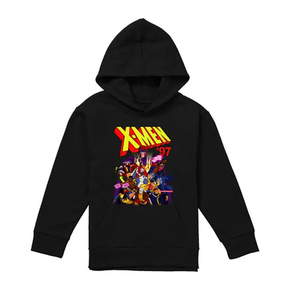 Black - Front - X-Men Childrens-Kids 97 Comic Pull Over Hoodie