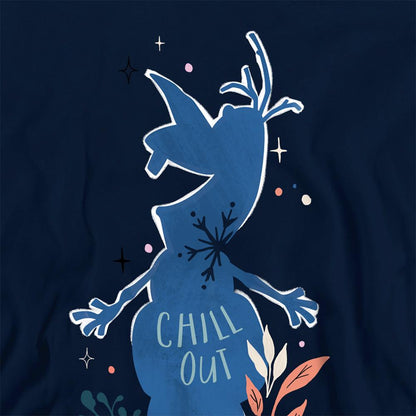 Navy - Side - Frozen Childrens-Kids Chill Out Olaf Silhouette Pullover Hoodie