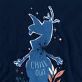 Navy - Side - Frozen Childrens-Kids Chill Out Olaf Silhouette Pullover Hoodie