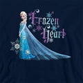 Navy - Side - Frozen Childrens-Kids Frozen Heart Elsa Pullover Hoodie