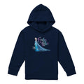 Navy - Front - Frozen Childrens-Kids Frozen Heart Elsa Pullover Hoodie