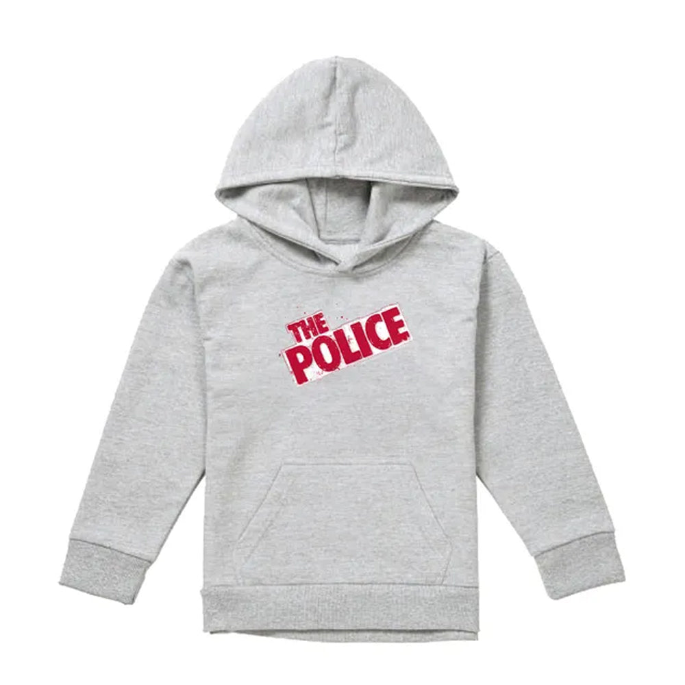 Athletic Heather - Front - The Police Childrens-Kids Square Logo Hoodie