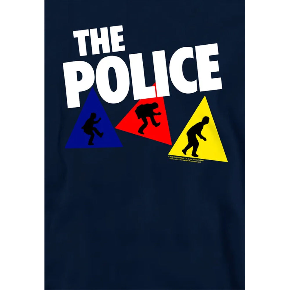 Navy - Side - The Police Childrens-Kids Dancing Triangles Pull Over Hoodie