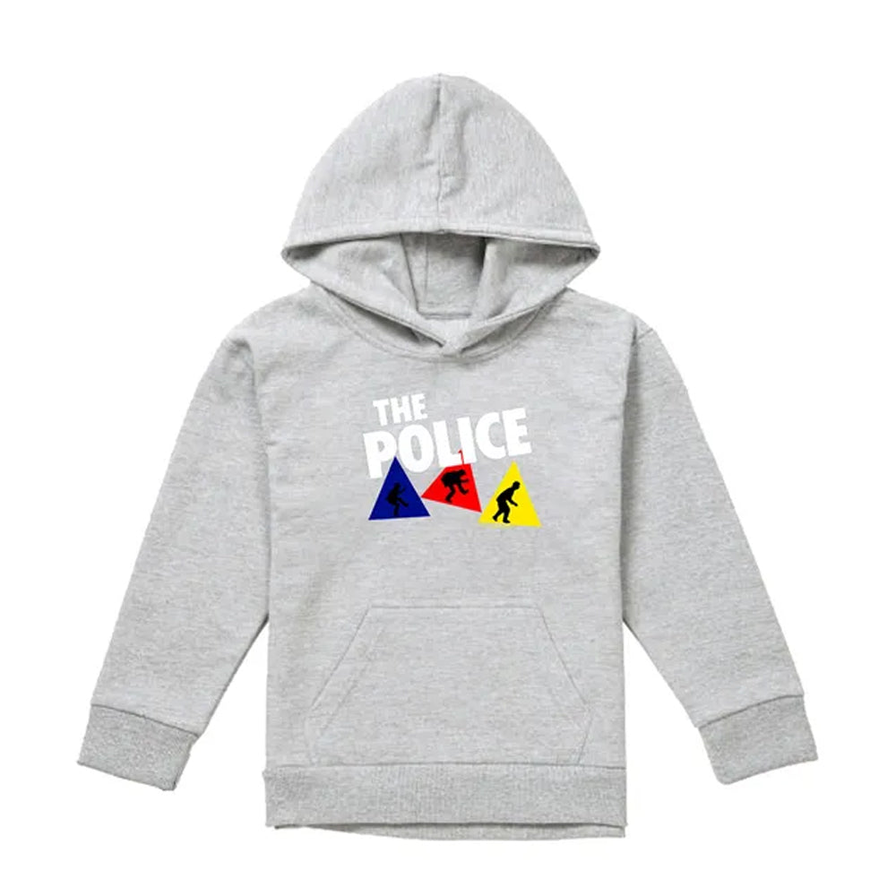 Athletic Heather - Front - The Police Childrens-Kids Dancing Triangles Pull Over Hoodie