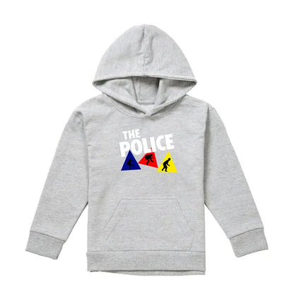 Athletic Heather - Front - The Police Childrens-Kids Dancing Triangles Pull Over Hoodie