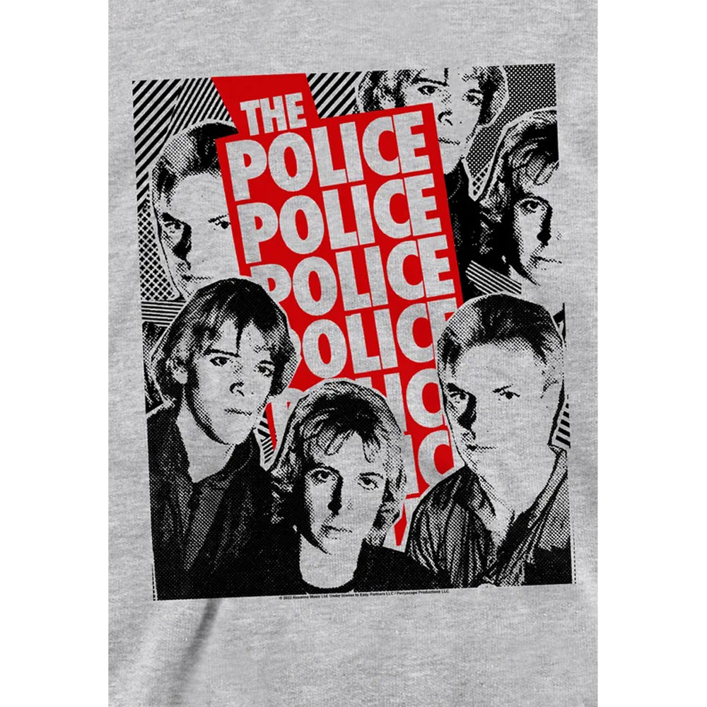 Athletic Heather - Side - The Police Childrens-Kids Collage Repeat Logo Hoodie