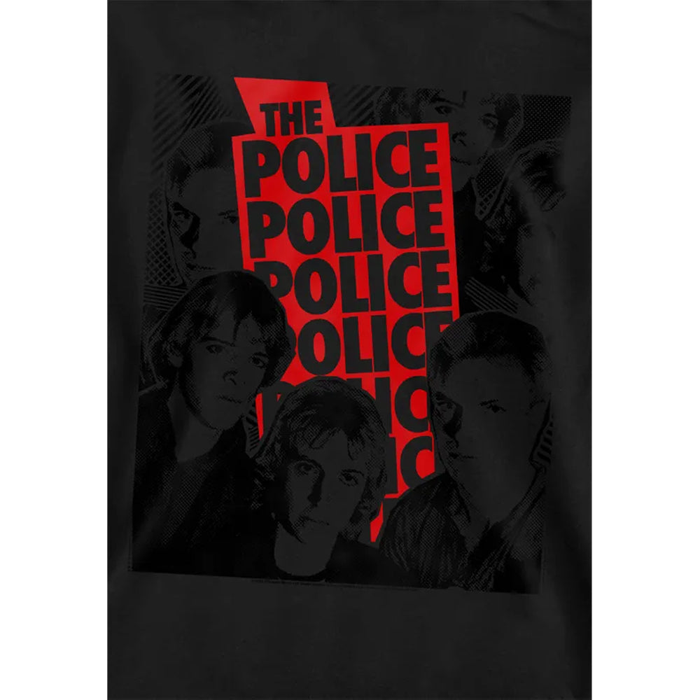 Black - Side - The Police Childrens-Kids Collage Repeat Logo Hoodie