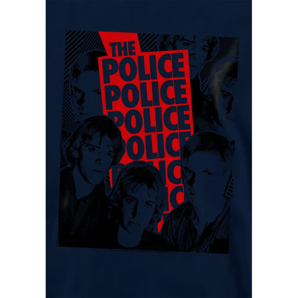 Navy - Side - The Police Childrens-Kids Collage Repeat Logo Hoodie