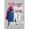 Athletic Heather - Side - Frozen Childrens-Kids Fearless Like Anna Heather 10th Birthday Pullover Hoodie