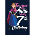 Navy - Side - Frozen Childrens-Kids Fearless Like Anna 7th Birthday Pullover Hoodie