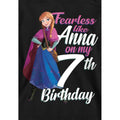 Black - Side - Frozen Childrens-Kids Fearless Like Anna 7th Birthday Pullover Hoodie