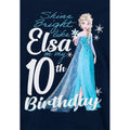 Navy - Side - Frozen Childrens-Kids Bright Like Elsa 10th Birthday Pullover Hoodie