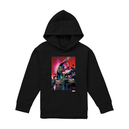 Black - Front - X-Men Childrens-Kids Wolverine Nightcrawler Cover Pull Over Hoodie