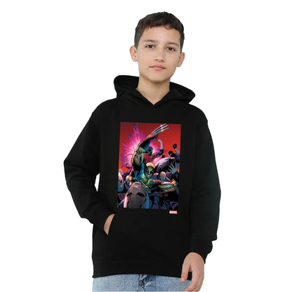 Black - Lifestyle - X-Men Childrens-Kids Wolverine Nightcrawler Cover Pull Over Hoodie