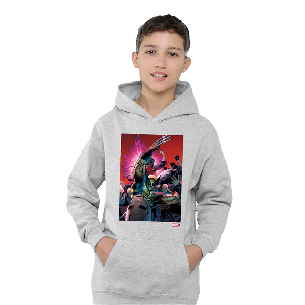Athletic Heather - Lifestyle - X-Men Childrens-Kids Wolverine Nightcrawler Cover Pull Over Hoodie
