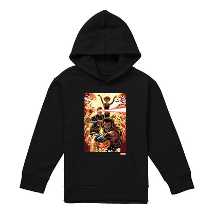 Black - Front - X-Men Childrens-Kids Wolverine Cyclops Jean Grey Hoodie