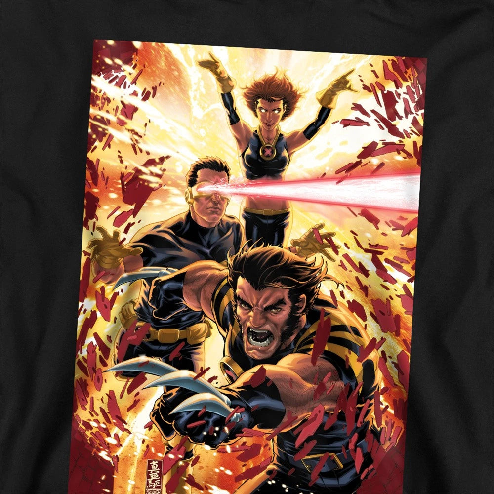 Black - Side - X-Men Childrens-Kids Wolverine Cyclops Jean Grey Hoodie