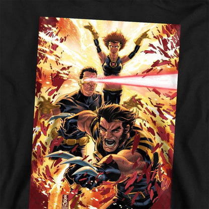 Black - Side - X-Men Childrens-Kids Wolverine Cyclops Jean Grey Hoodie