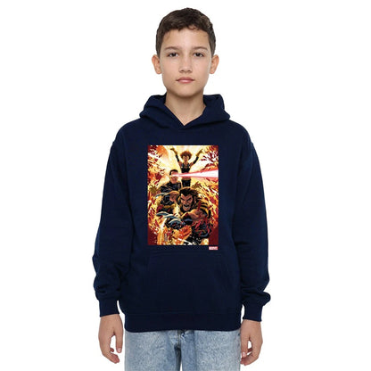 Navy - Lifestyle - X-Men Childrens-Kids Wolverine Cyclops Jean Grey Hoodie