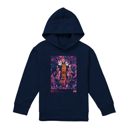 Navy - Front - X-Men Childrens-Kids Wolverine Nightcrawler Hoodie