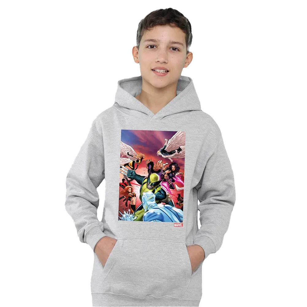 Athletic Heather - Lifestyle - X-Men Childrens-Kids Team Defend Pull Over Hoodie