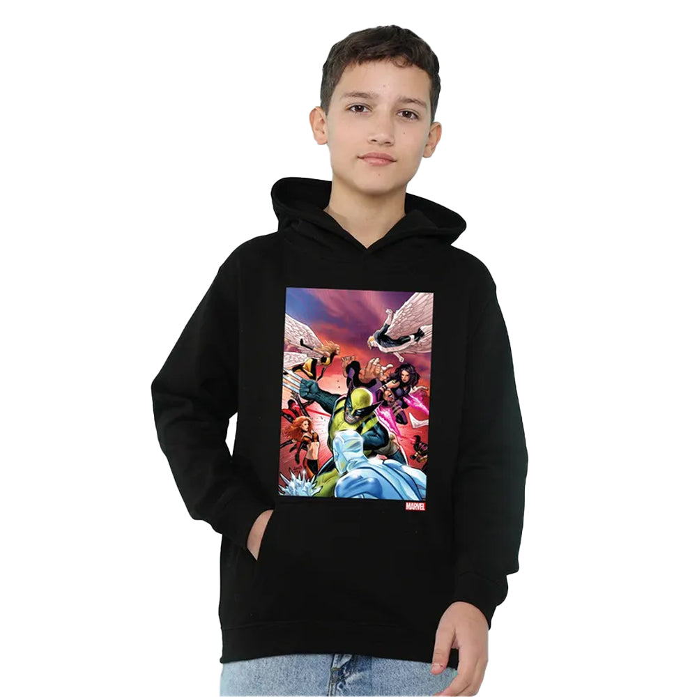 Black - Lifestyle - X-Men Childrens-Kids Team Defend Pull Over Hoodie