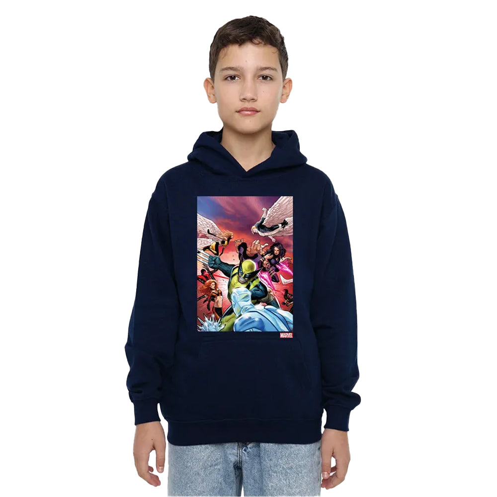 Navy - Lifestyle - X-Men Childrens-Kids Team Defend Pull Over Hoodie