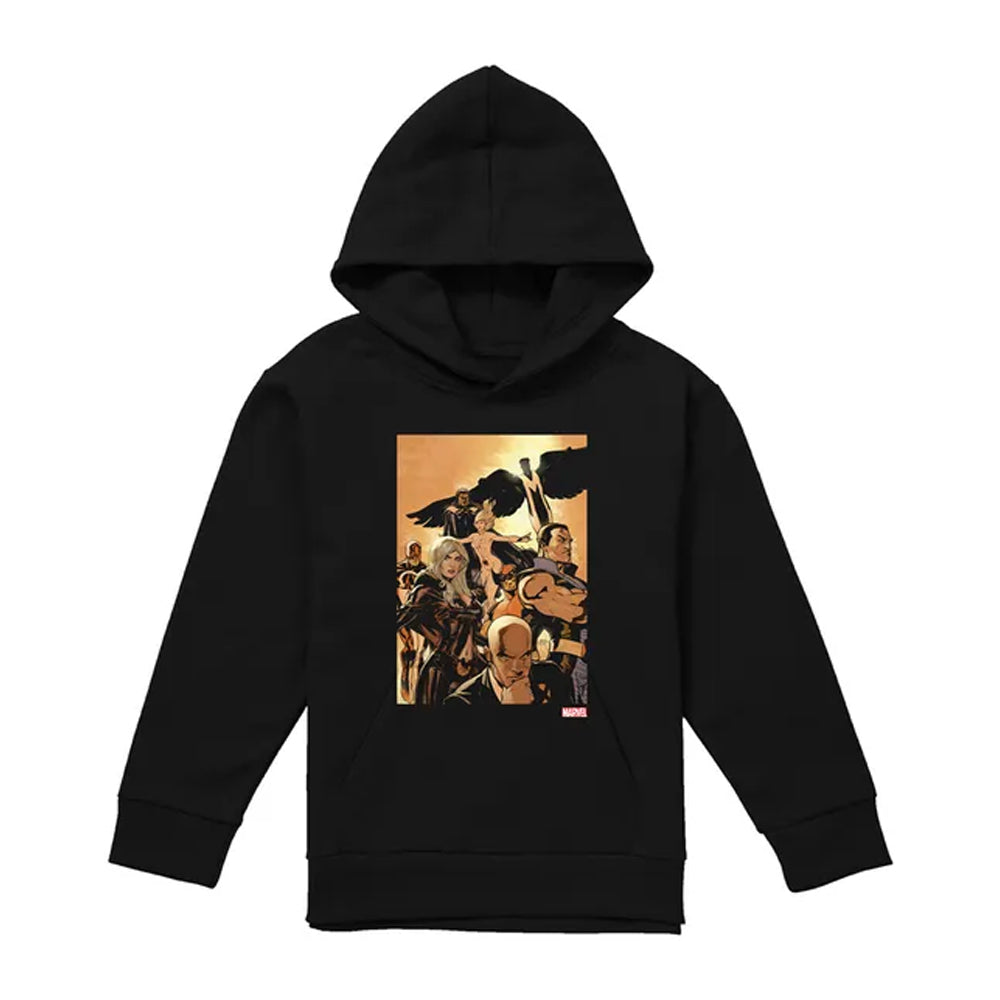 Black - Front - X-Men Childrens-Kids Team Cover Hoodie