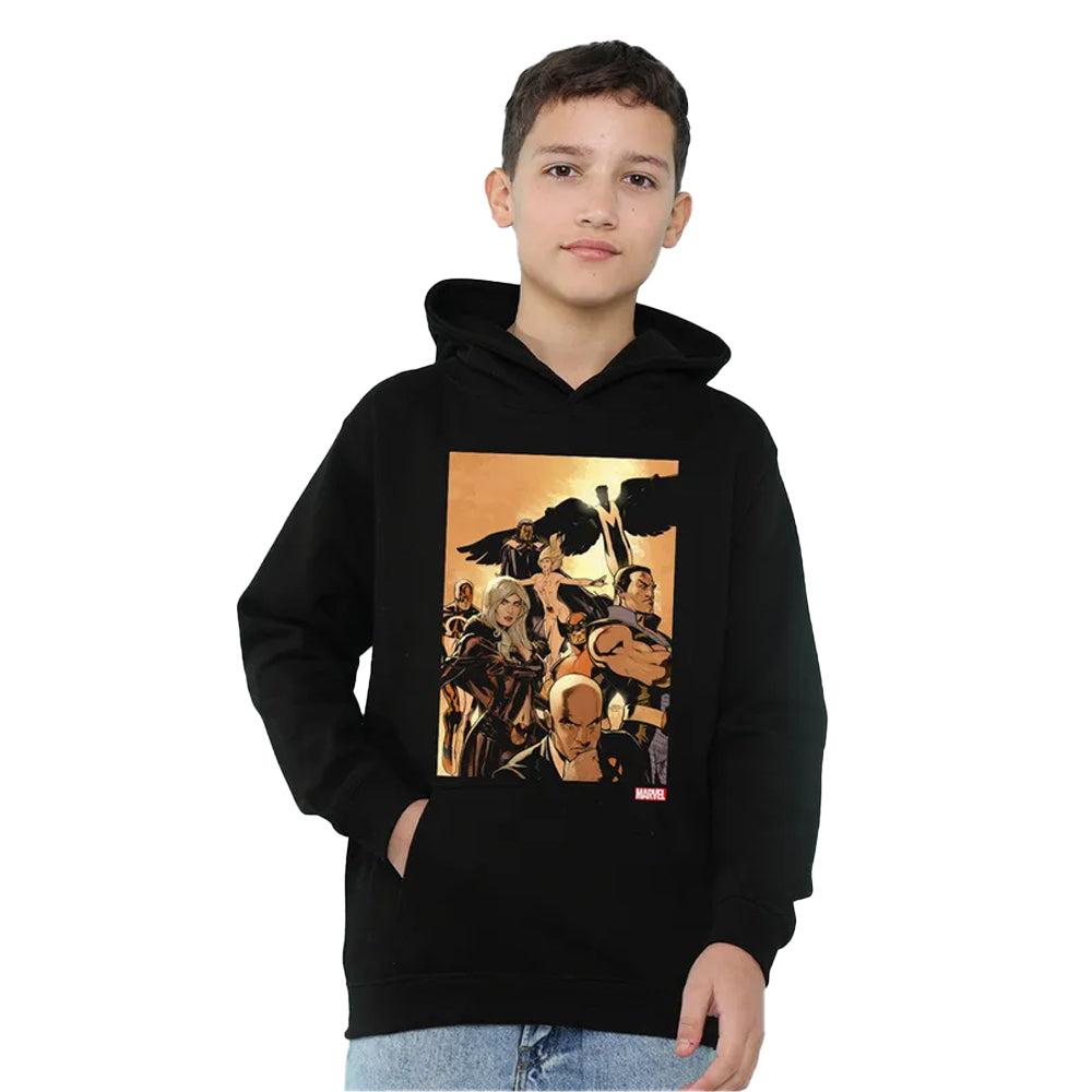 Black - Lifestyle - X-Men Childrens-Kids Team Cover Hoodie