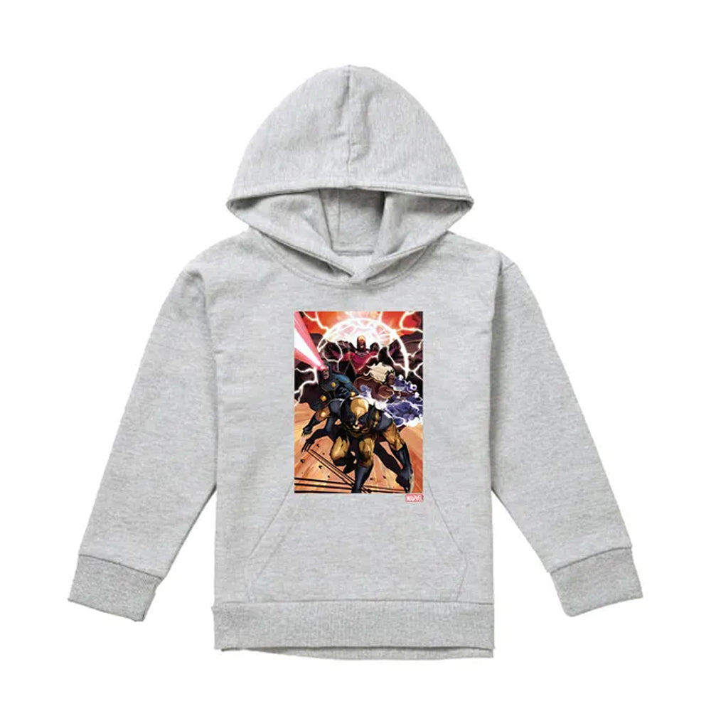 Athletic Heather - Front - X-Men Childrens-Kids Team Attack Pull Over Hoodie