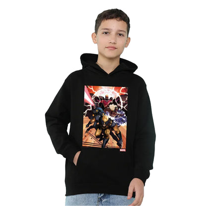 Black - Lifestyle - X-Men Childrens-Kids Team Attack Pull Over Hoodie
