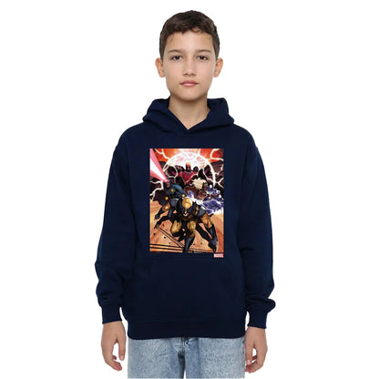 Navy - Lifestyle - X-Men Childrens-Kids Team Attack Pull Over Hoodie