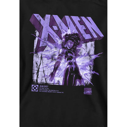 Black - Side - X-Men Childrens-Kids Info Jean Grey Pull Over Hoodie