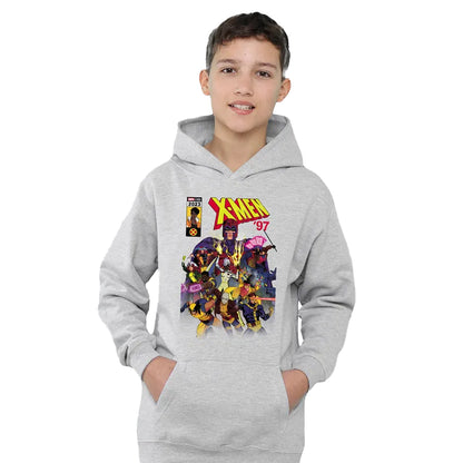 Athletic Heather - Lifestyle - X-Men Childrens-Kids Front Cover Team Pull Over Hoodie