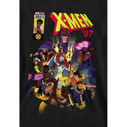 Black - Side - X-Men Childrens-Kids Front Cover Team Pull Over Hoodie